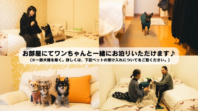 【 ペット同伴限定　素泊まり 】★愛犬と一緒にお泊まりできます。屋内・屋外ドッグランも完備！！